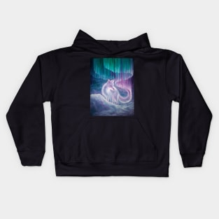 The scandinavian legend of aurora borealis Kids Hoodie